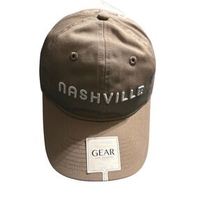Nashville gear For Sports baseball Cap Tan Embroidered Mens Adjustable